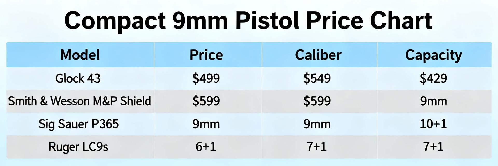 Compact 9mm Pistol Market Report: Buyer Price Data Analysis